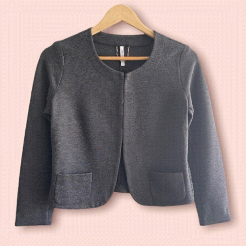 BLUE Sky Fair Trade Brand, Modal and Spandex Charcoal Grey Blazer, Women’s Small